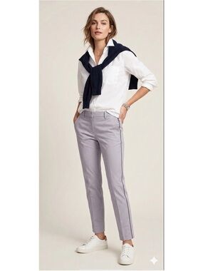 NEW GAP TUXEDO COTTON STRIPE TRUE STRAIGHT ANKLE PANT COLOUR GRAY SIZE 4